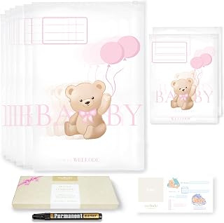 8 Baby Hospital Teddy Bear Layette Sachets in 2 Different Sizes | Essential for a more orderly delivery bag, reusable for nursery travel and stroller, safe and ultra resistant