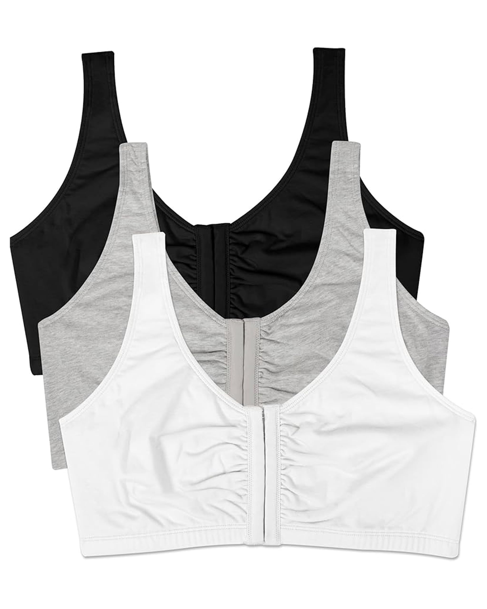 Fruit of the Loom Sports Bra with Front Closure Sports Bra Women (Pack of 2)