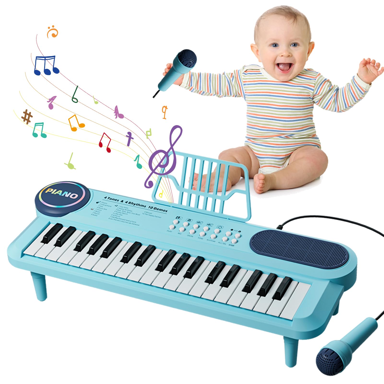 Piano Keyboard for Kids 37 Keys Electronic Music Keyboard with Microphone | Port