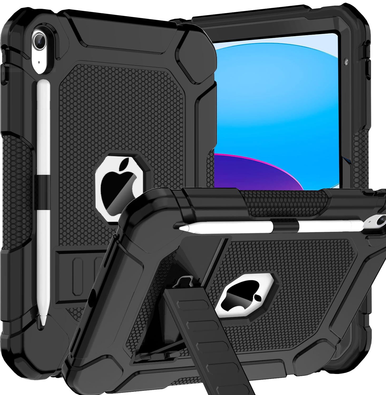 BMOUO for iPad A16 11th/10th Generation Case (11"/10.9”, 2025/2022), Black | iPa