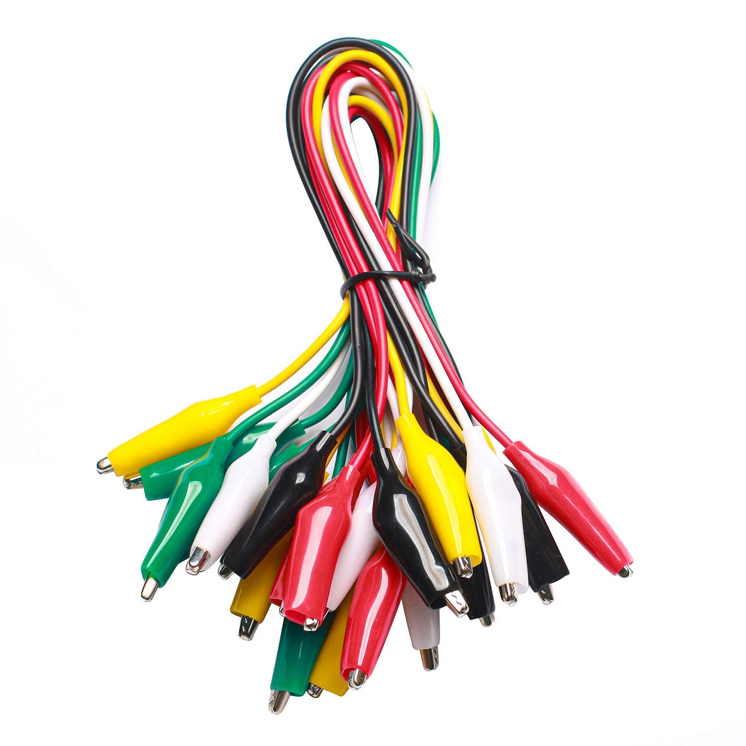 WG-026 10-Piece Test Lead Set with Alligator Clips, 22 AWG, 20.5-Inch | 5 Colors