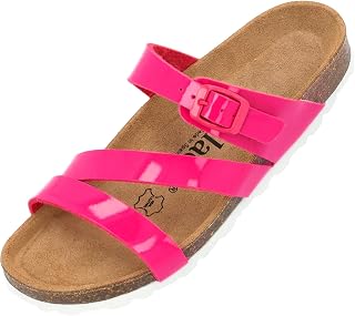 Palado Ikaria women's flip flops, fashion mules with natural cork sole, women's shoes with fine suede sole, comfortable sandals