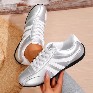 Fashion Women Sneakers Casual Lace Up Comfortable Low Top Sports Shoes for Daily Use Lightweight Breathable Shoes for Outdoor and Indoor Use