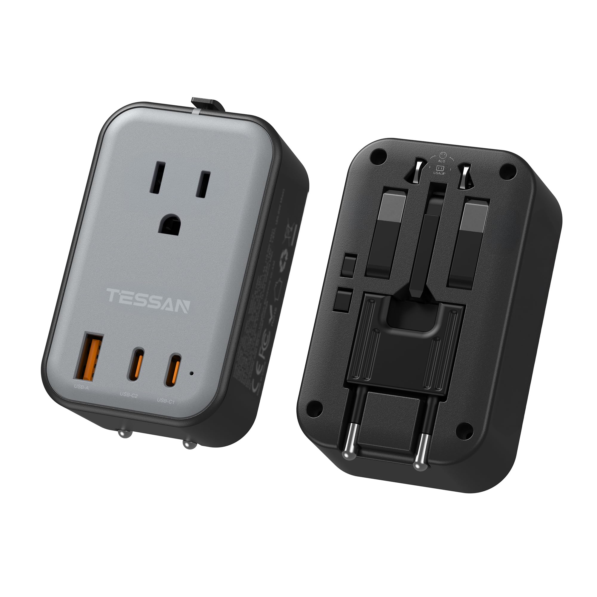TESSAN Travel Adapter 009, PD 20W Universal Power Adapter 2 USB C 1 USB A | Ultr