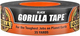 Gorilla Heavy Duty Tape, Duct Tape, Utility Tape, Triple Layer Strength, Indoor & Outdoor, Weather Resistant Shell, 1.88 in x 35 yd (32 Meters), Black