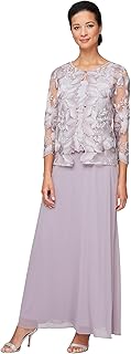 Alex Evenings Plus Size Tea Length Open Front Jacket Dress for Special Occasions Women