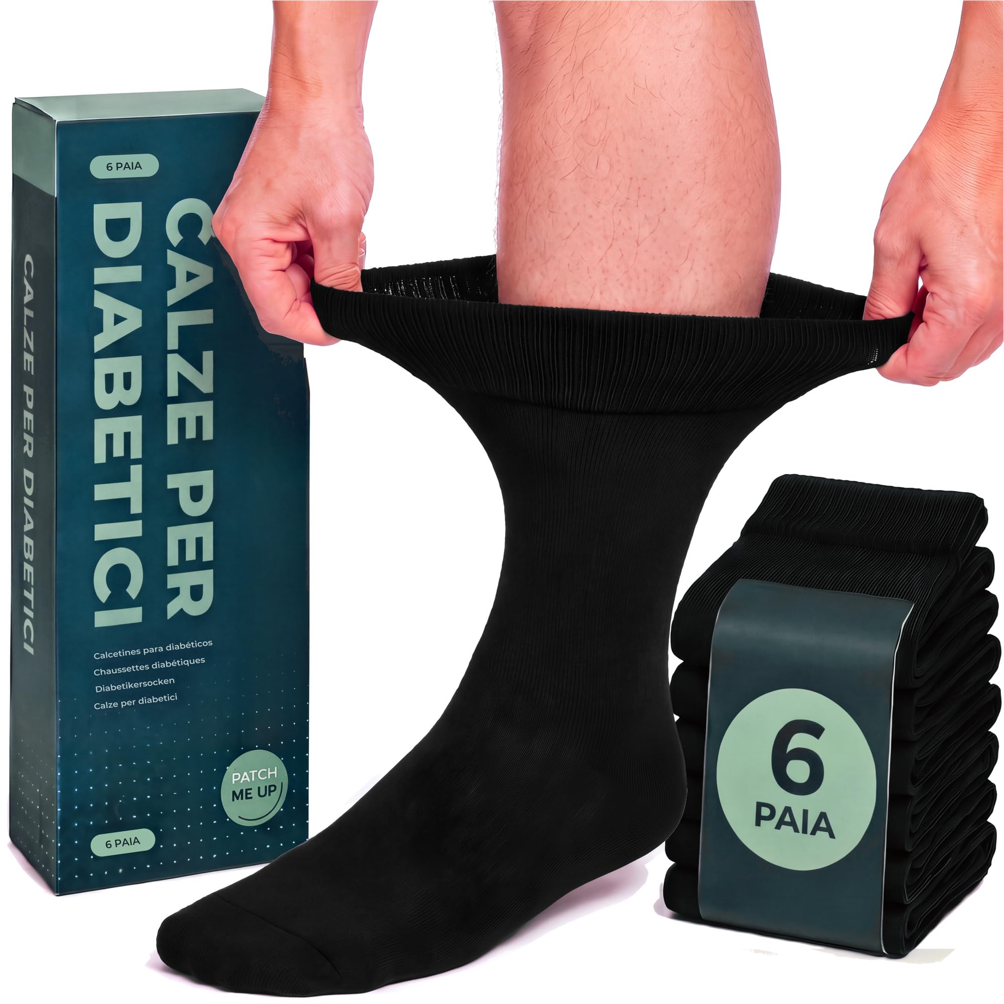 Diabetic Socks Men Women Cotton Without Elastic, 6 Pairs