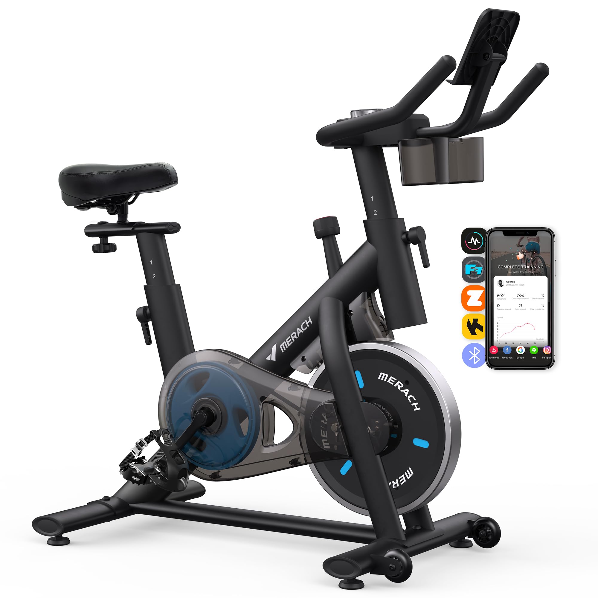 MERACH Exercise Bike, Smart Training System, Quiet Comfort Ride