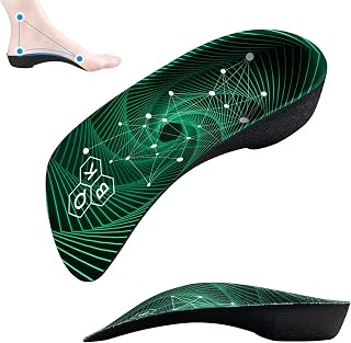 QBK Orthopedic Insoles for Plantar Fasciitis 3/4 High Arch Support Insole Plantar Fasciitis Insoles Designed for Flat Feet Heel Pain Relief Foot Pain L