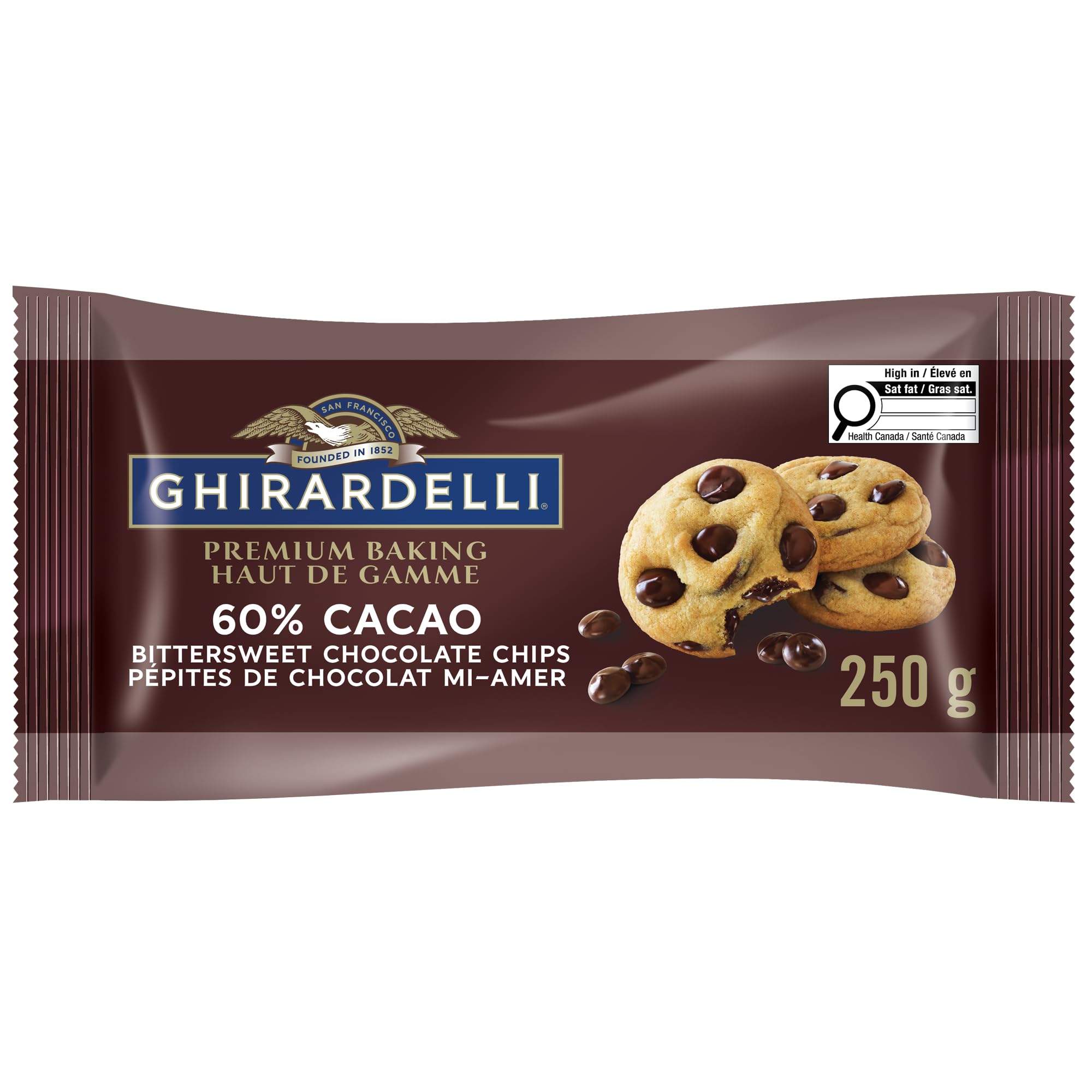 GHIRARDELLI 60% Cacao Bittersweet Chocolate Baking Chips Bag 250g