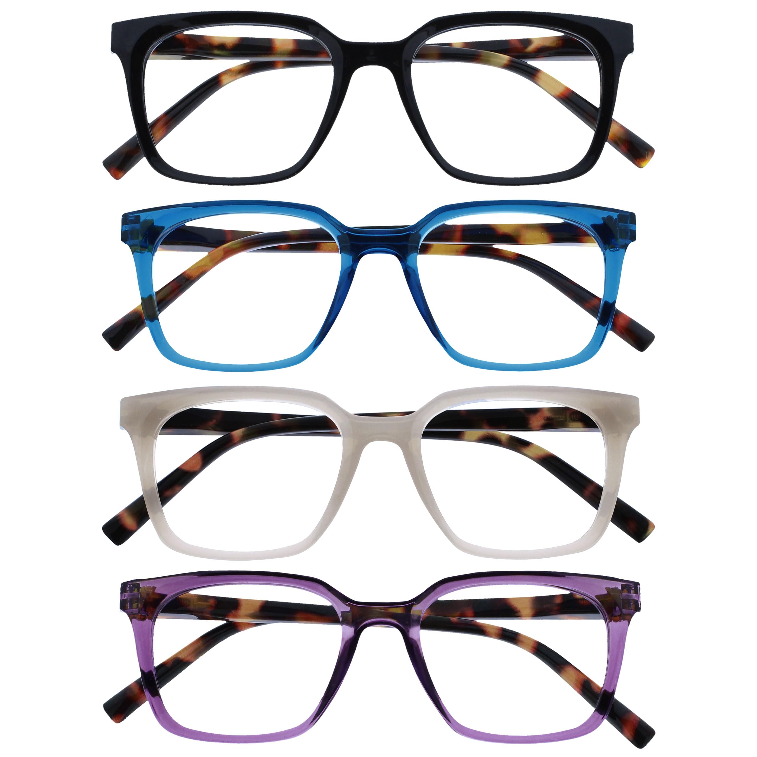 OPULIZE KOI Reading Glasses – Large Rectangular Frame – Men and Women – Spring H