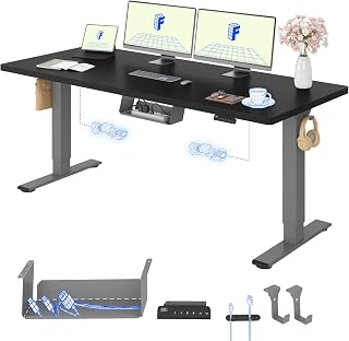 FLEXISPOT Desk Adjustable Height 180 x 80 cm, 2 Motors, Single Top 25 mm