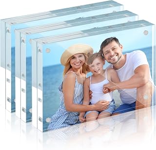 HOUSE DAY Acrylic Picture Frames 8x10, 3 Pack Magnetic 8x10 Picture Frame