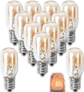 12-Pack Salt Lamp Light Bulb E12 25 Watt Light Bulbs T6.5/T20