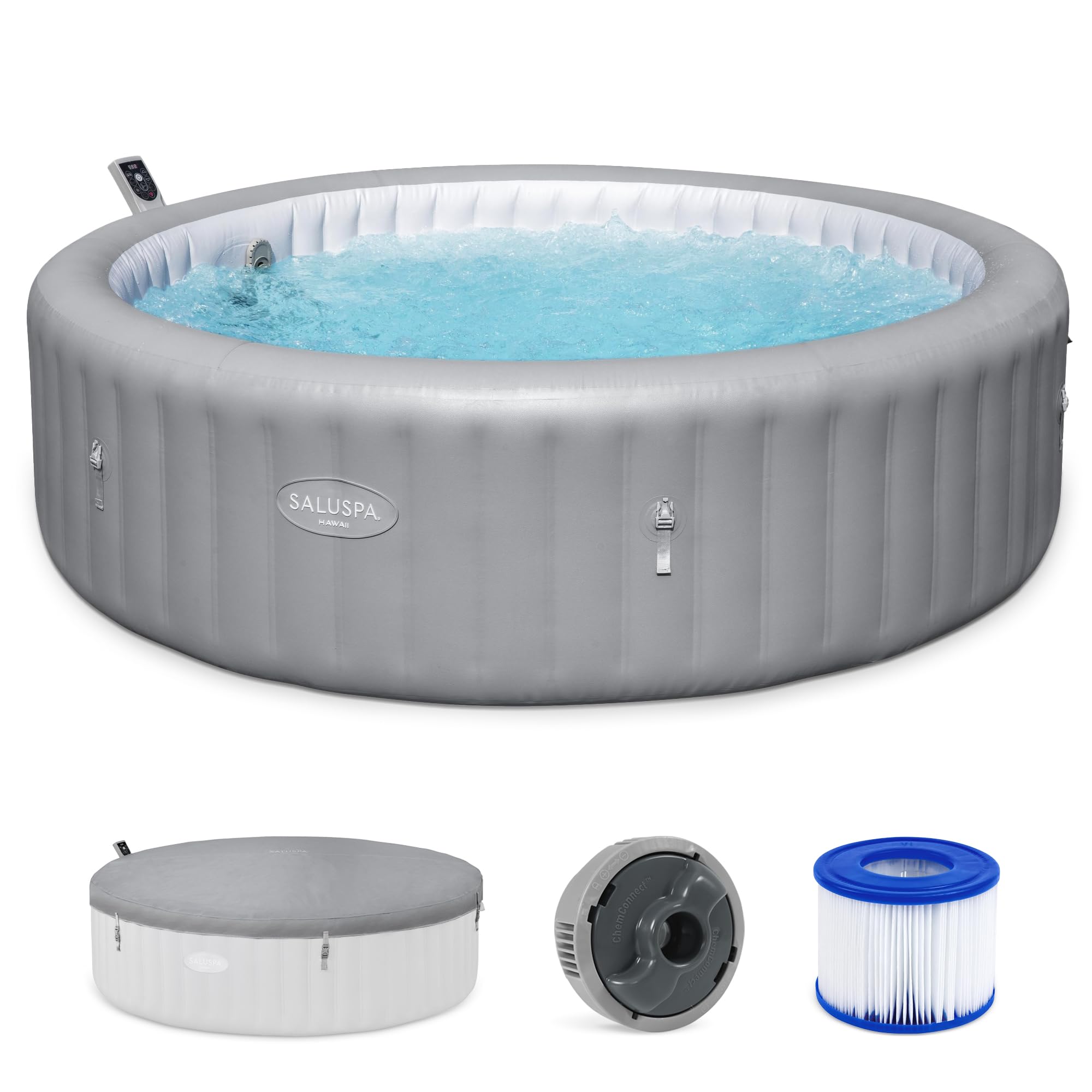 Bestway SaluSpa Hawaii Energy-Efficient 6-8 Person Inflatable Hot Tub | Smart Ai