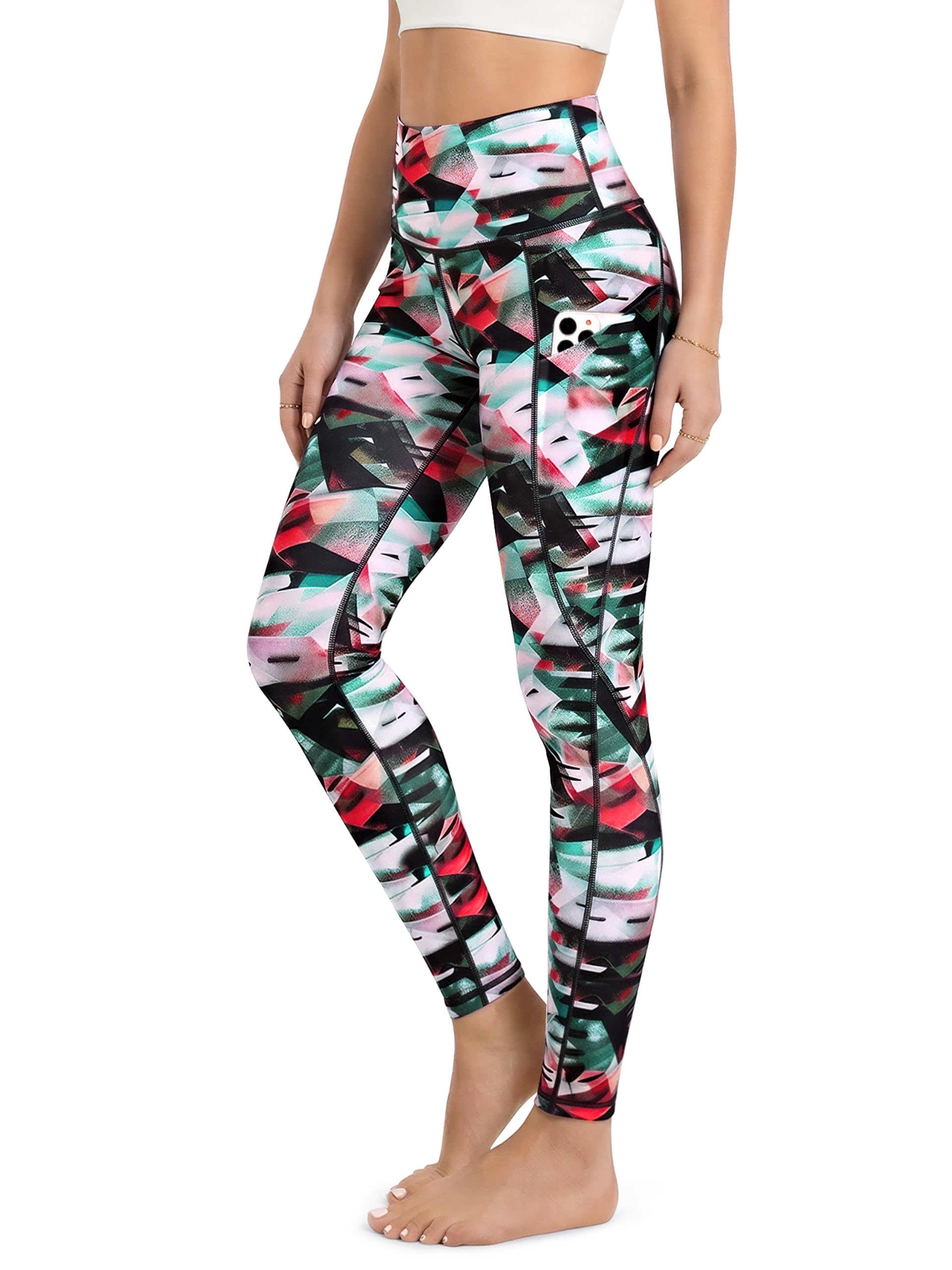 ODODOS Women's High Waisted Yoga Leggings with Pockets, Tummy Control Non See Th