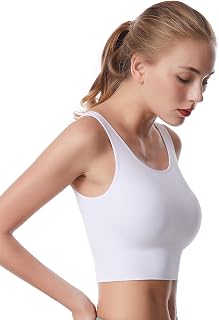 Women's Light Support Sport Bra Wireless Longline Comfy Bra-Seamless Yoga Crop Tops