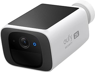 eufy Security SoloCam S220, Solar Security Camera, Wireless Camera Outdoor | 2K Resolution, Continuous Power, Built-in 8GB, No Subscription, HomeBase 3 Compatible, for Outdoor Surveillance