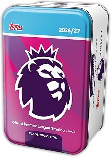 Topps Flagship Premier League 2026/27 Trading Cards - Super Tin 3 | Each Super Tin contains 50 cards including 3 On-Fire cards and 2 exclusive Blue Voltage parallels!