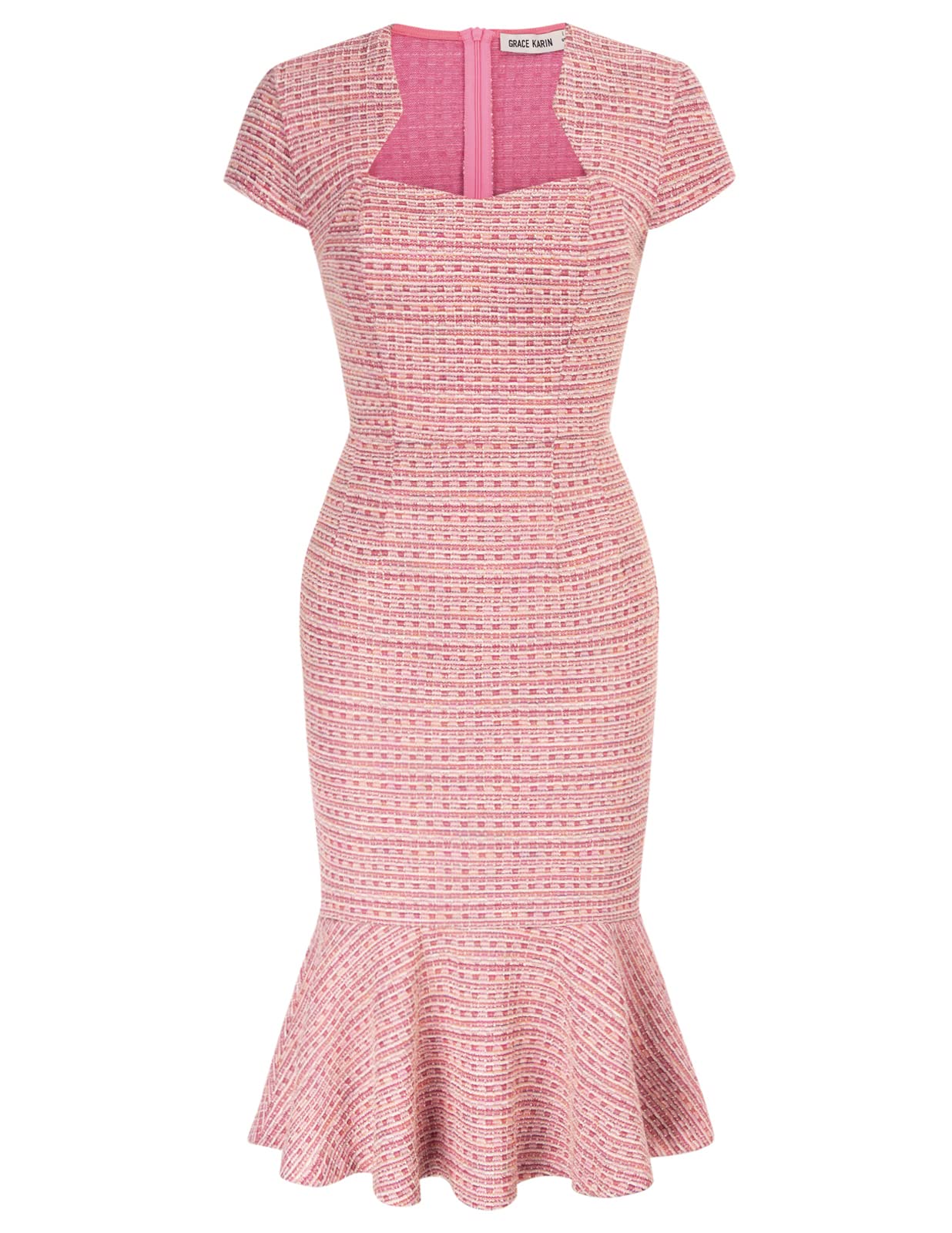 Grace Karin, Women's Tweed Cap Sleeve Gorgeous Work Dress