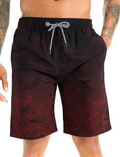 APTRO Men's Swimming Trunks, Long Swimming Shorts, Quick-Drying Board Shorts, Leisure Shorts with Inner Briefs
