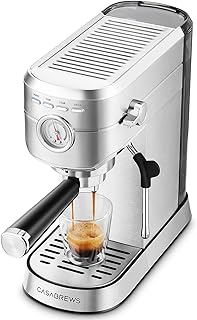 CASABREWS CM5418 Kompakte Espresso Siebträgermaschine mit Milchaufschäumer