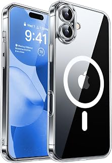Compatible with iPhone 17/16/15/14/13/12 Magnetic Phone Cases (MagSafe Holder) (Military Grade Drop Protection), Full Clear Hard Case, Case