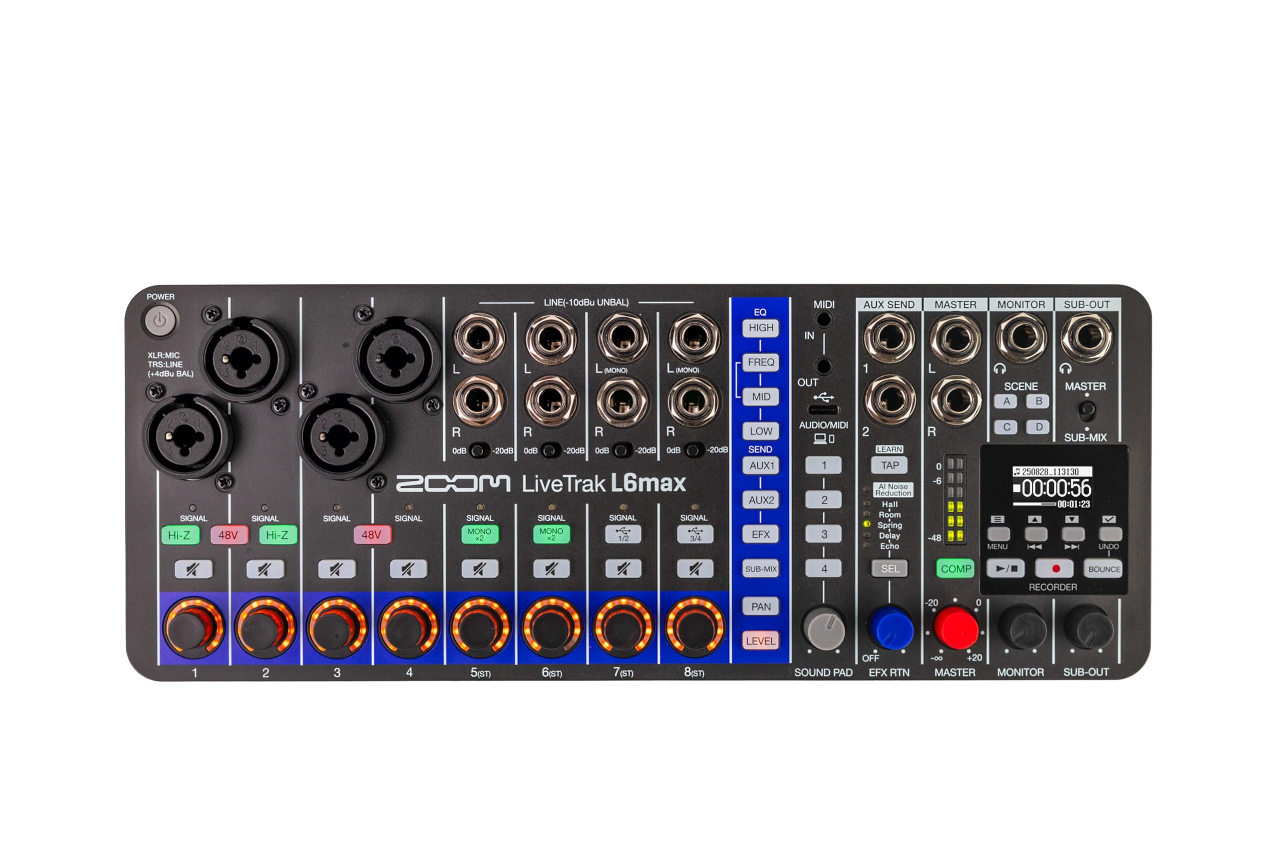 Zoom LiveTrak L6max Mixer/Recorder for Musicians & Podcasters | Clip-Free Audio 