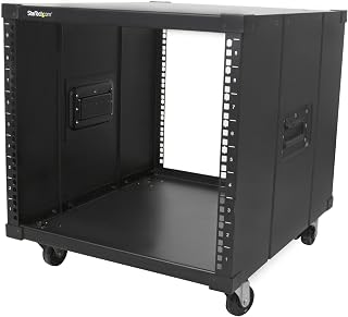 StarTech.com 9U Open Frame Rack with Wheels - 4 Post 23" Deep Portable Open Frame Cabinet for 19" Network, Data & Server Equipment - 220 lbs capacity (RK960CP)
