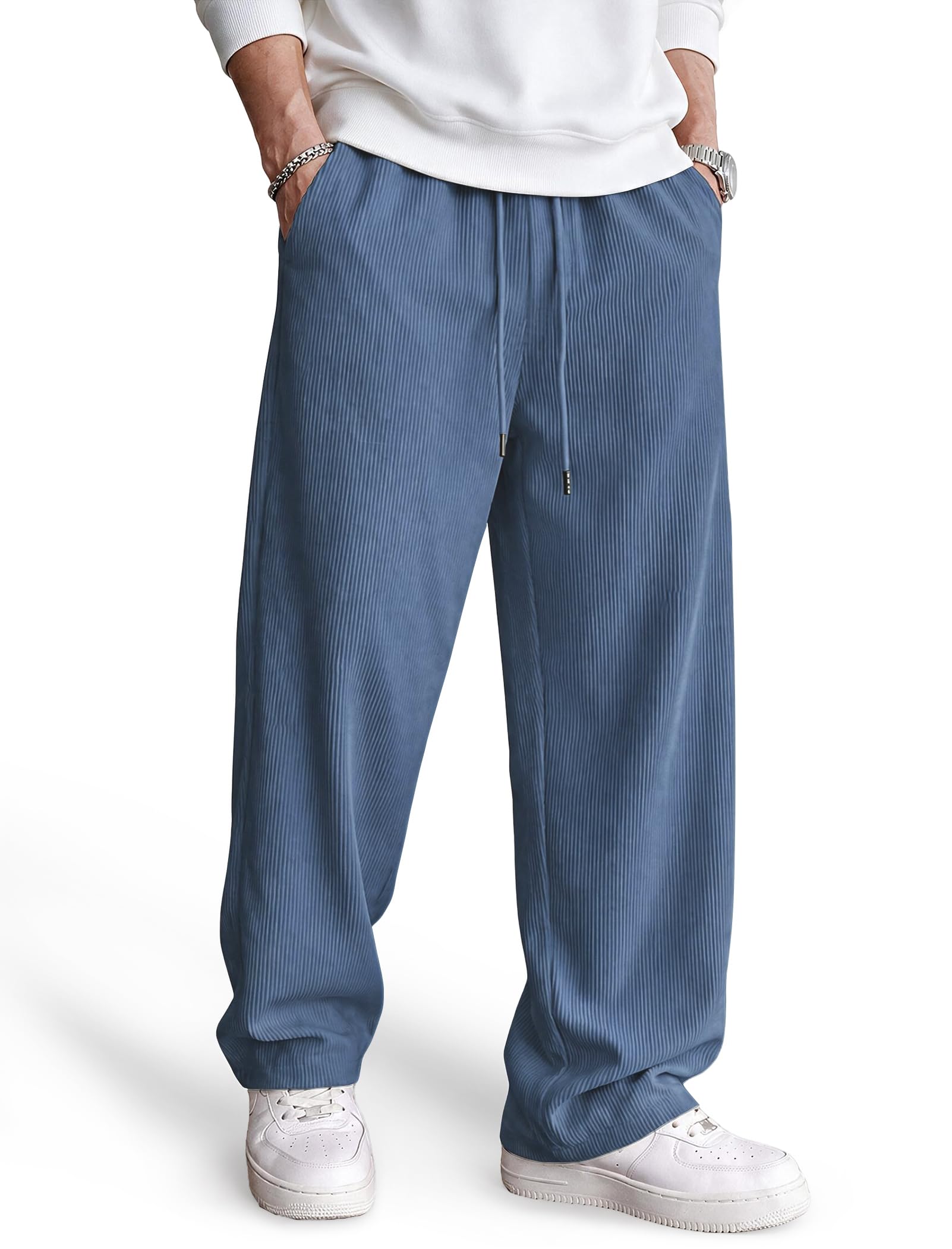 COOFANDY Pantalones de pana para hombre, pantalones deportivos casuales