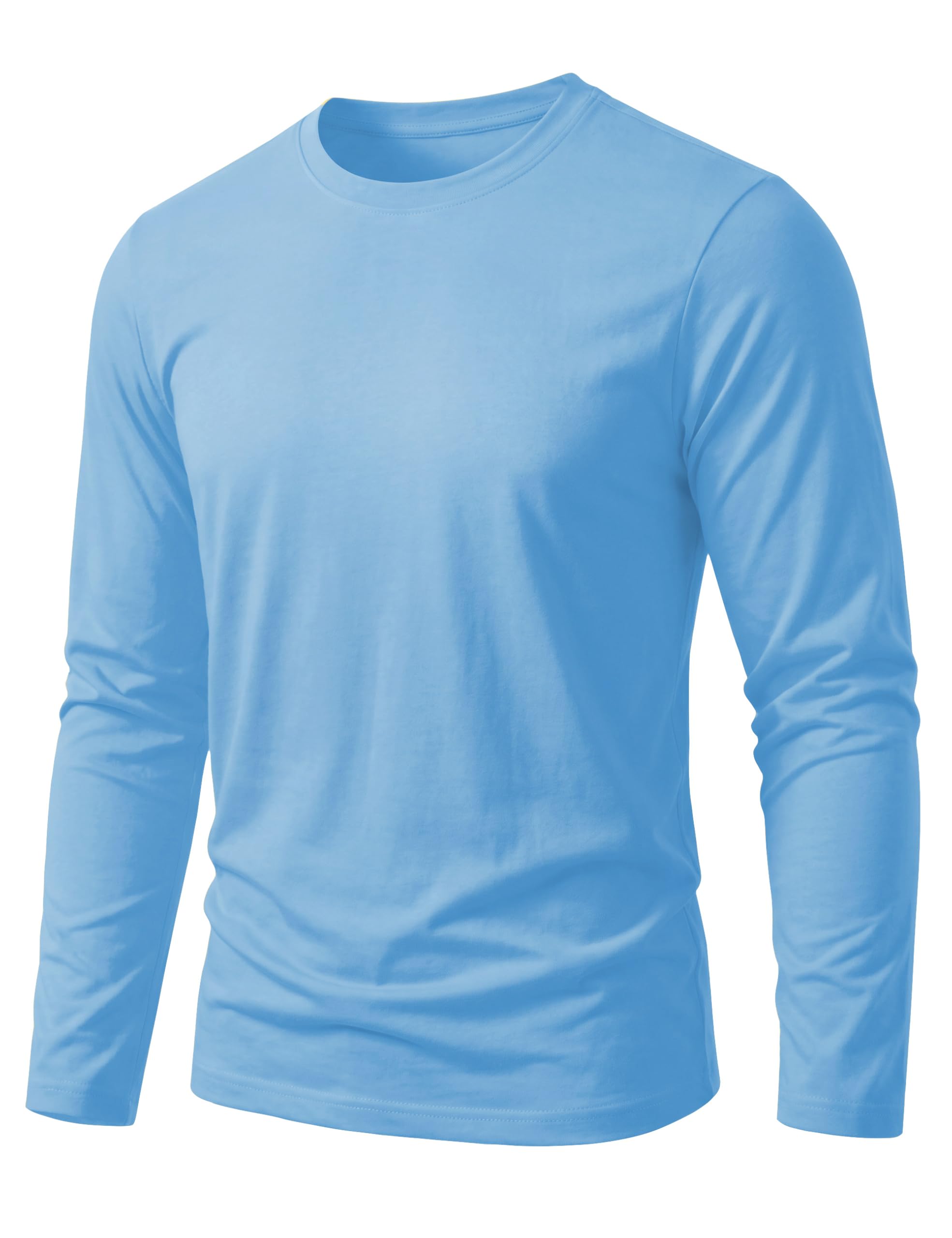 TACVASEN Langarmshirt Herren Baumwolle Regular Fit Basic Shirt Rundhal