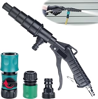 LURKA Coolant System Flush Gun, Lever Action Heater Core Flush Kit with 3/4" &amp; 1/2" Garden Hose Adapters/Shut-Off Valve, Air &amp; Water Combo Radiator Flusher, Nozzles for 5 Sizes of Hoses (19-40mm)