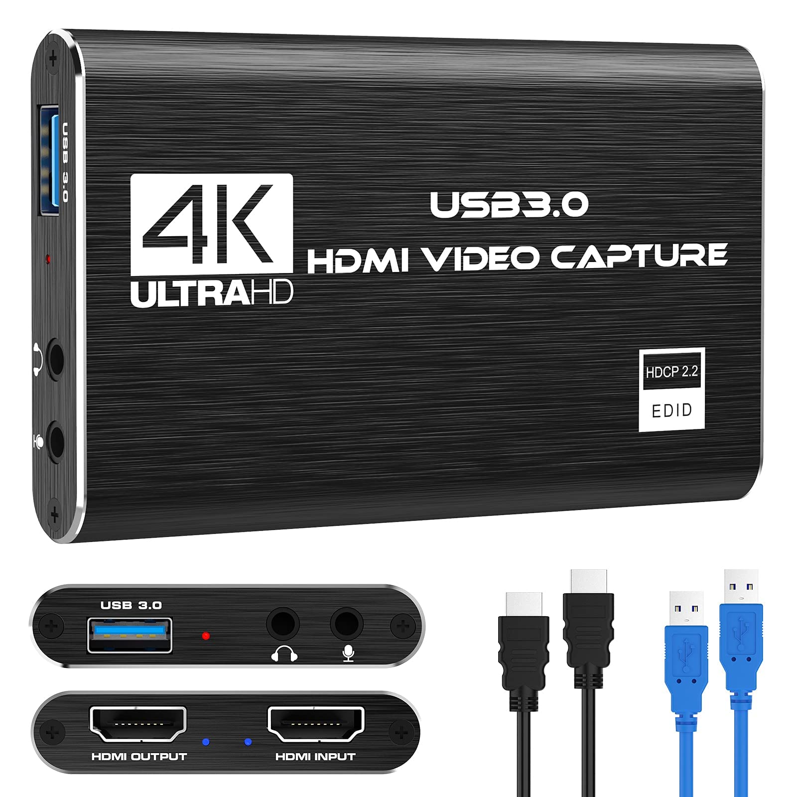 Capture Card, 4K HDMI Video Capture Card, Game Capture Card, 1080P 60FPS Video C