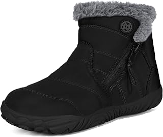 Sisttke Kids Barefoot Snow Boots Wide Width Ankle Booties for Girls Boys