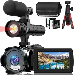 Hojocojo 4K Video Camera, Ghost Camera with IR Light, Camcorder Digital with with External Microphone, 24X Digital Zoom, with Night Vision,YouTube Vlogging Camera Recorder