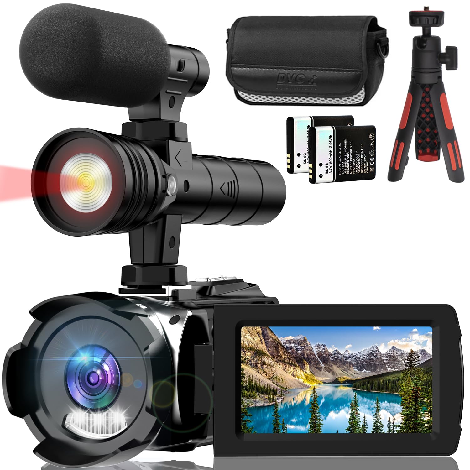 Hojocojo 4K Video Camera, Ghost Camera with IR Light, Camcorder Digital with wit