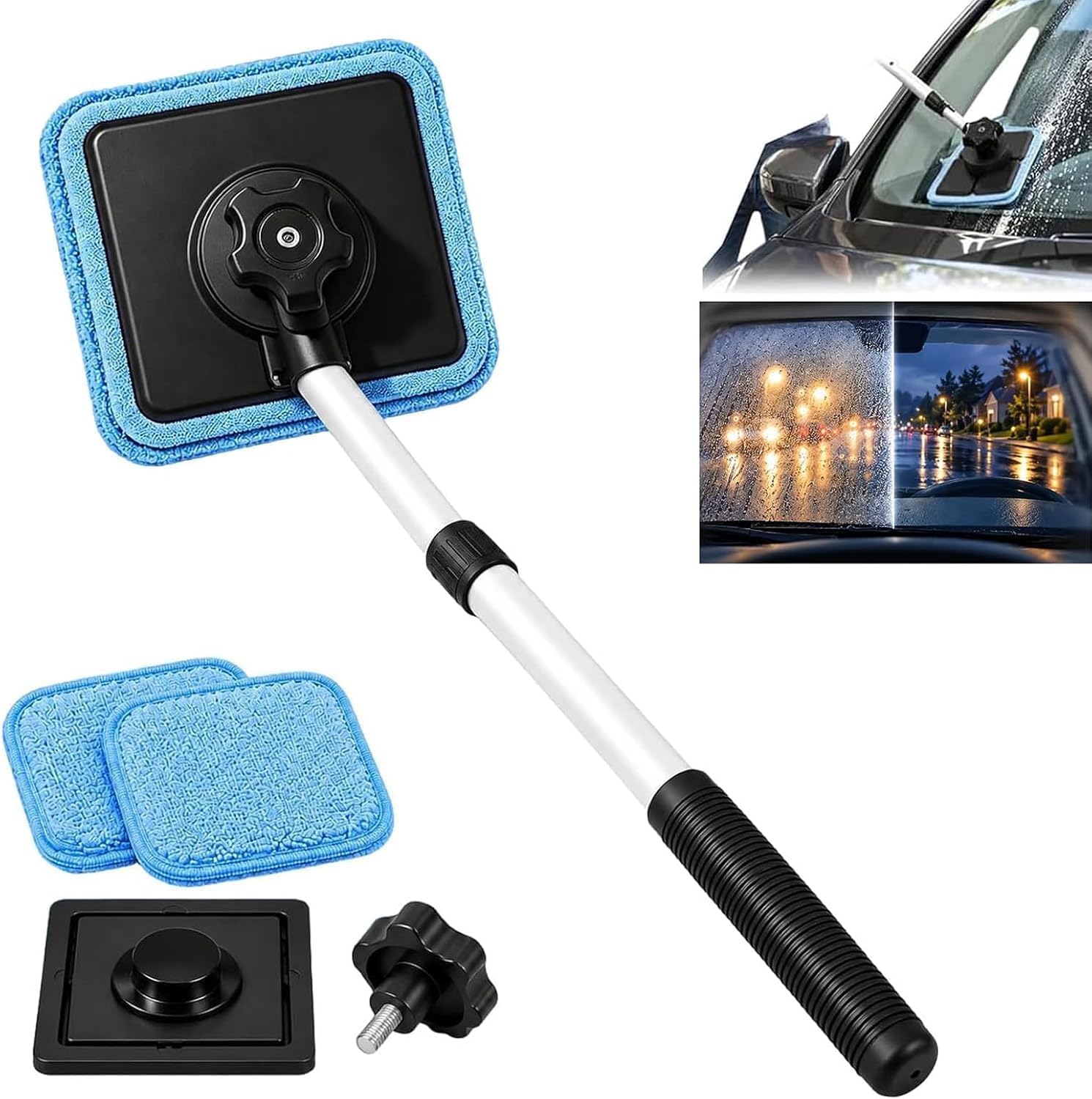 Dual Magnetic Car Windshield Cleaner, Double Sided Magnetic Window Cleaner Strea
