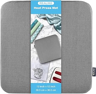 REALIKE Heat Press Mat Compatible with Cricut Easy Press 2/Cricut Easy Press(12X12 inch), Easy Press Mat for HTV Craft Vinyl Ironing Insulation Transfer Projects