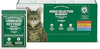 by Amazon Complete Adult Cat Food, Mixed Selection in Sauce, 4.8 kg, 48 Packs of 100 g (Formerly Brand - Lifelong)