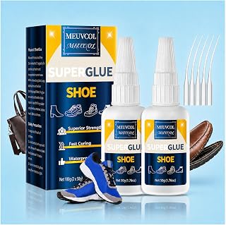 Shoe Glue Sole Repair 100g - Fast Bonding & Waterproof Trainer Glue For Sneakers, Boots, Leather, Rubber, Suede, High Heels, Crocs - Super Strong Shoe Adhesive With 6 Applicator Nozzles