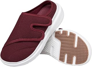 Eagsouni Diabetic Slippers Women Men Loose Lightweight Comfort Breathable Non-Slip Adjustable Orthopaedic Slippers Arthritis Ödem Swollen Feet Elderly