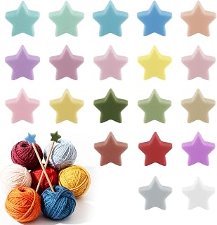 ZZXLLRO Star Knitting Needle Stoppers Silicone Fit 2.5-13 (3mm-9mm) | 20pcs, All Different Needle Materials, Point Protectors Accessories, knitting supplies, knitting accessories and gadgets