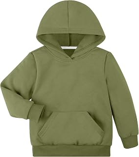BIG ELEPHANT Boys Hooded Sweatshirt Fleece Pullover Hoodies Long Sleeve Warm Hoodie Sweatshirts with Pocket for Kids