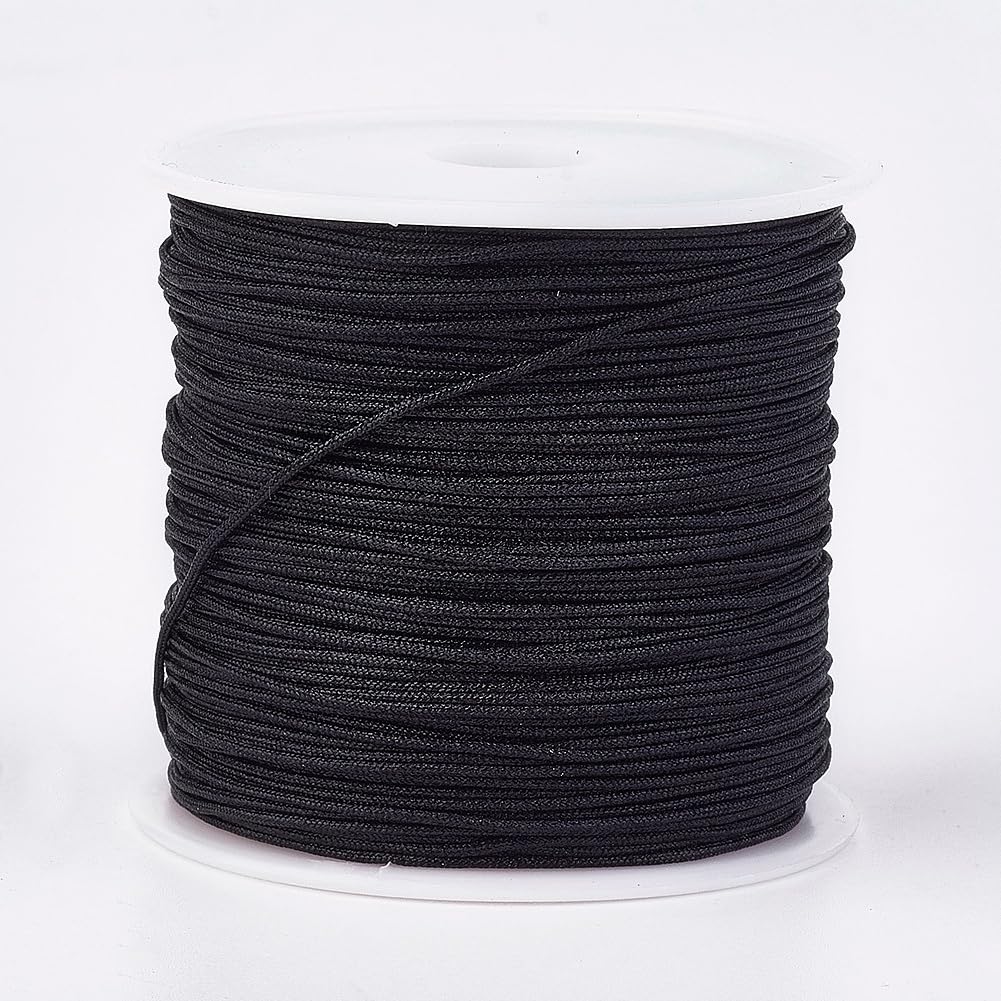 45M Nylon Cord for Bracelets 1mm Chinese Knots Thread Beading Thread Black Decor