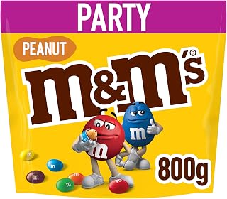 M&M's Peanut Milk Chocolate Crispy Shell Snacks Bulk Sharing Bag 800g | Roasted Peanut Sweets with Bulk Milk Chocolate Sweets, Halloween Sweets, Nutty Sweet Snacks, Perfect For Sharing & Treating