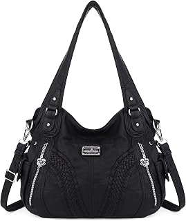 Angel Kiss Handbag with Crossbody Strap, Women's Tote-Hobo Shoulder Bag, White, 13.84.711.8 Inches