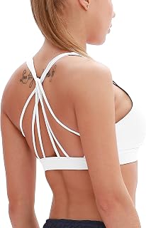 icyzone Sports Bra Yoga Design Cross Back Exercise Fitness Underwear for Women