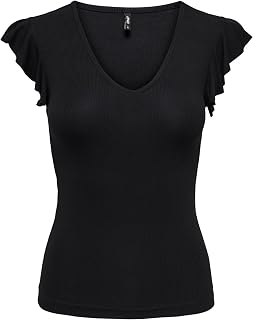 Only Onlmay Life S/S Frill V-Neck Top Box Jrs Onlmay Life S/S Frill V-Neck Top Box Jrs Women (Pack of 1)