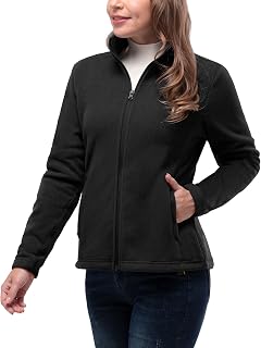 33,000ft Womens Fleece Jackets Ladies Lightweight Warm Full Zip Coat | Breathable, Microfleece, 4 Pockets, Stretch, Anti-pilling, Outerwear for Casual Running, Hiking, Walking, Outdoor Sport