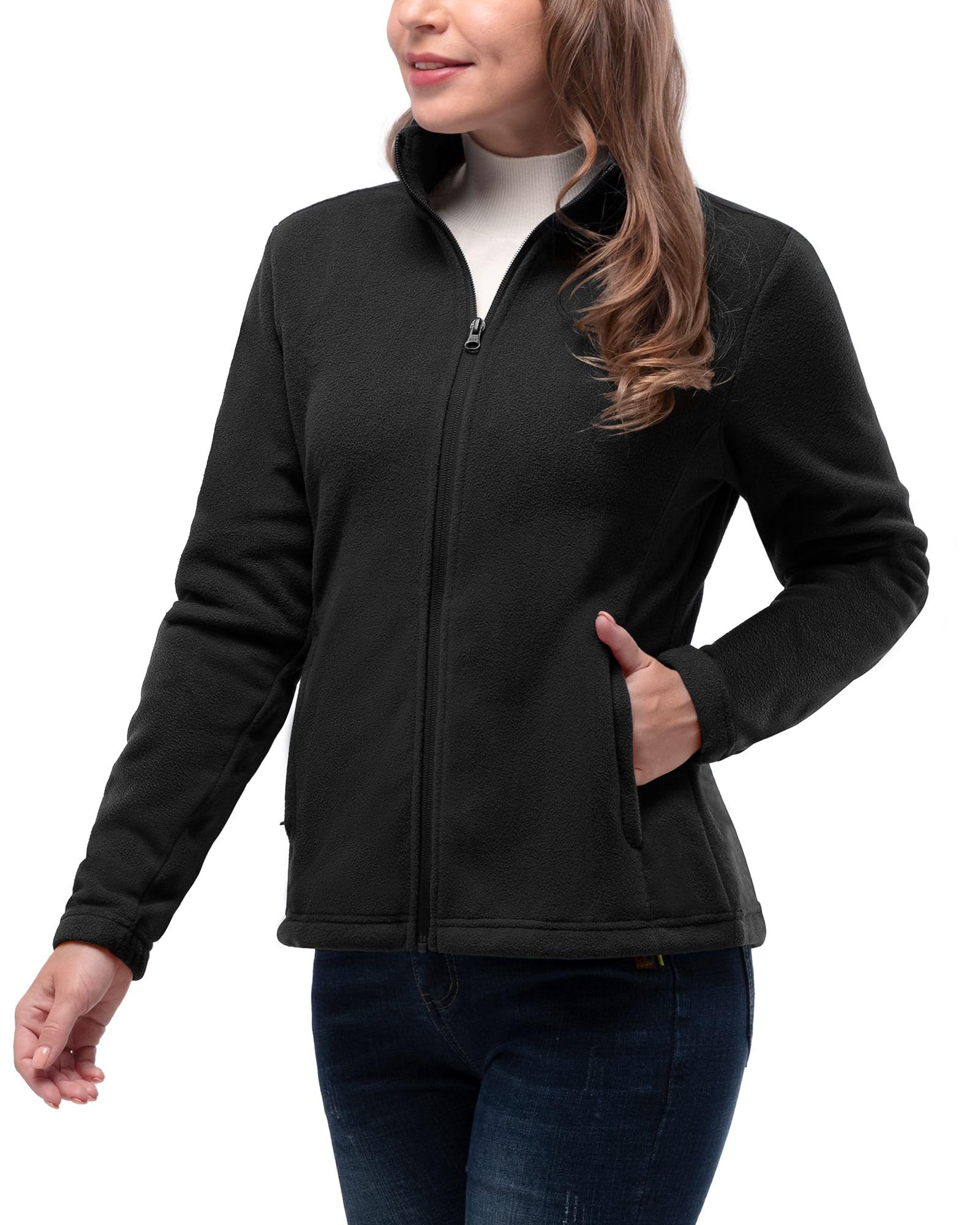 33,000ft Womens Fleece Jackets Ladies Lightweight Warm Full Zip Coat | Breathabl